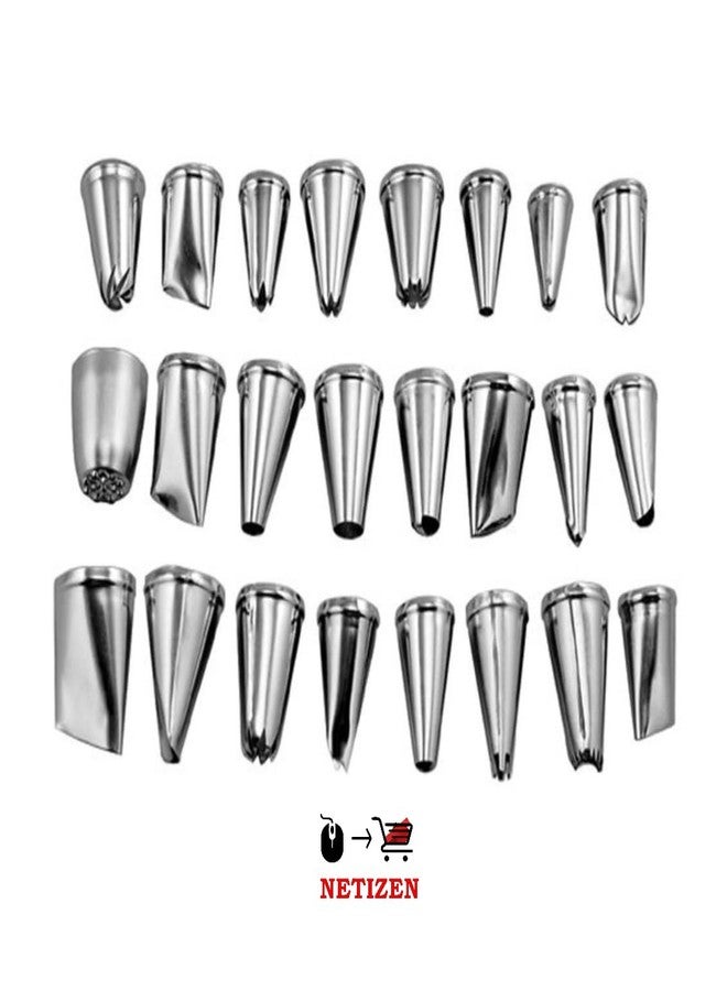 NETIZEN Professional 24-Piece Stainless Steel Cake Decorating Nozzles Set, Icing Tips for Cupcakes, Pastries with Storage Case - Image 5