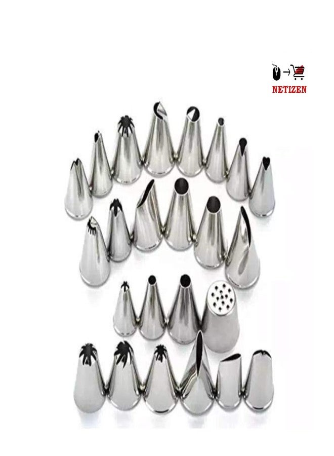 NETIZEN Professional 24-Piece Stainless Steel Cake Decorating Nozzles Set, Icing Tips for Cupcakes, Pastries with Storage Case - Image 3