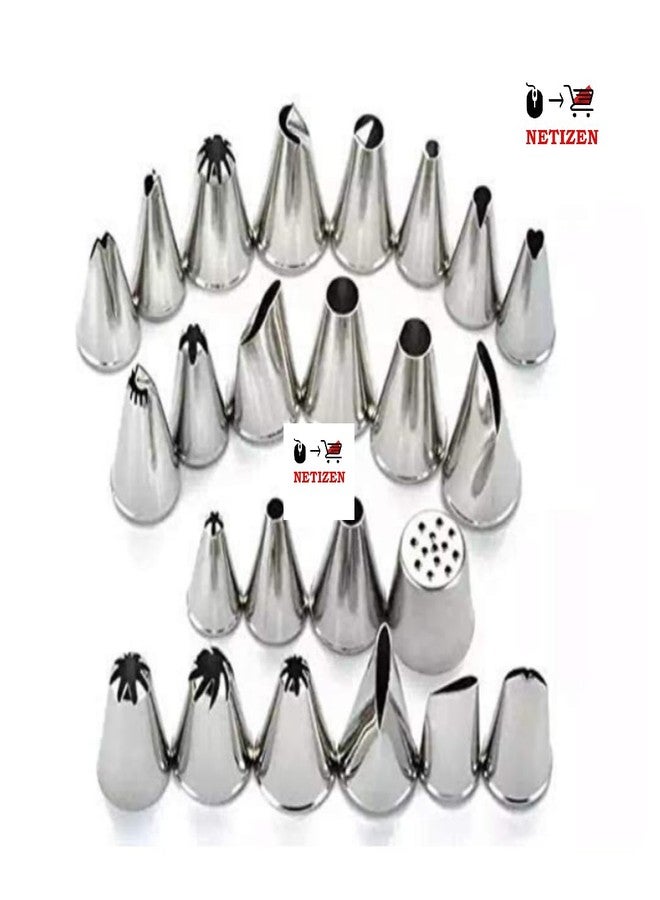 NETIZEN Professional 24-Piece Stainless Steel Cake Decorating Nozzles Set, Icing Tips for Cupcakes, Pastries with Storage Case - Image 2