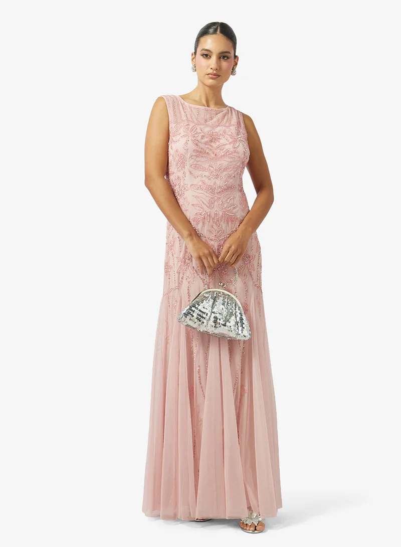 Namshi x  Embellished Evening Gown With Mermaid Cut for Women | Best Price UAE