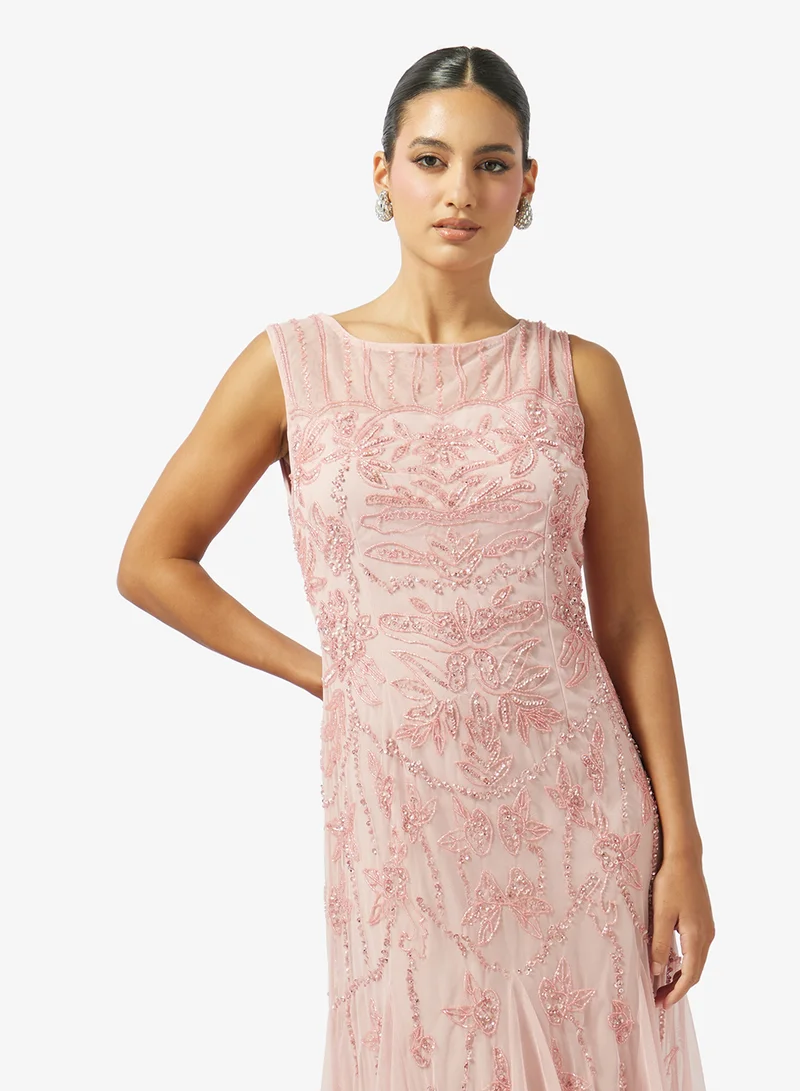 Namshi x  Embellished Evening Gown With Mermaid Cut for Women | Best Price UAE