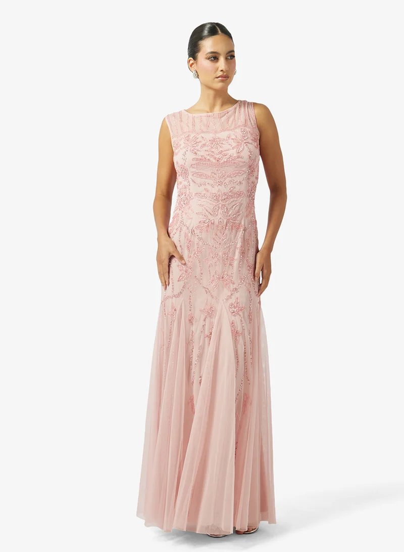 Embellished Evening Gown With Mermaid Cut
