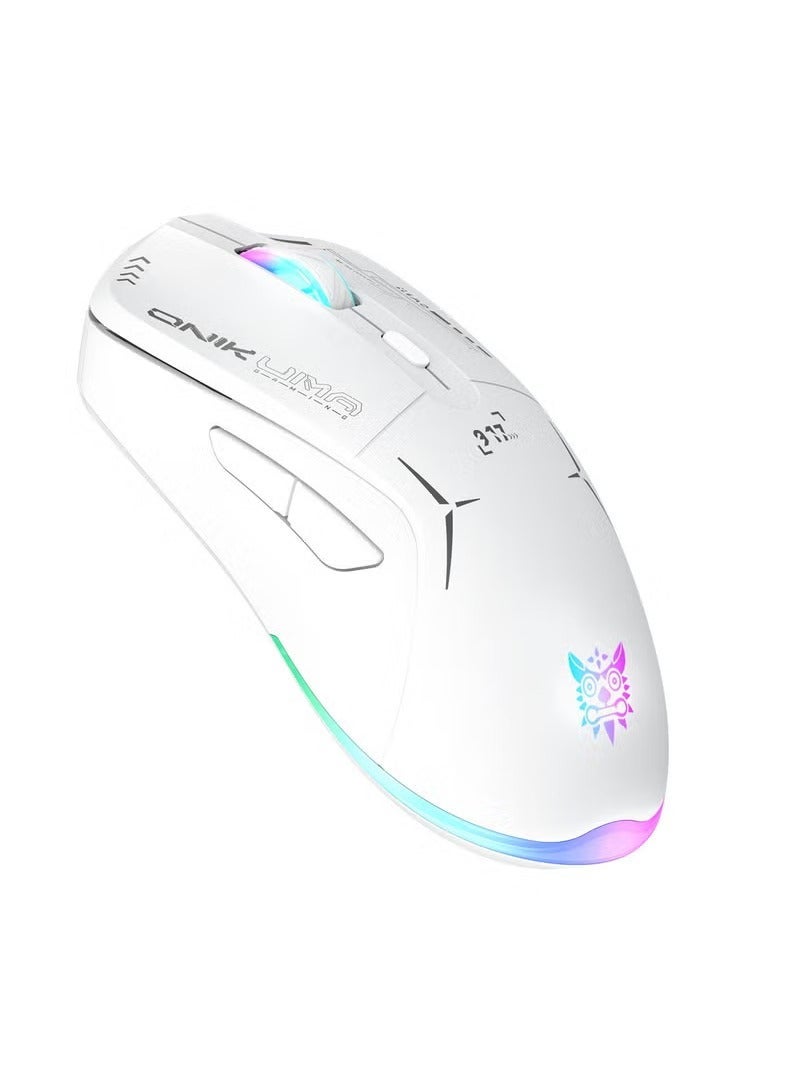 onikuma Gaming Mouse, Wired/Wireless/Bluetooth Tri-Mode, Laptop Wireless Mouse, Portable Type-C Rechargeable 4800 DPI Mouse with 7 RGB Lighting Modes - Image 2