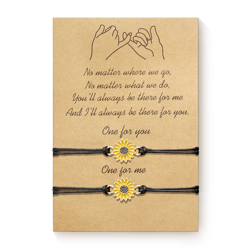 DESIMTION Pinky Promise Friendship Gifts for Best Friend Platinum Plated Matching Bracelets for Couples Sister Mother and Daughter Valentines Day Gifts for Her - Image 1