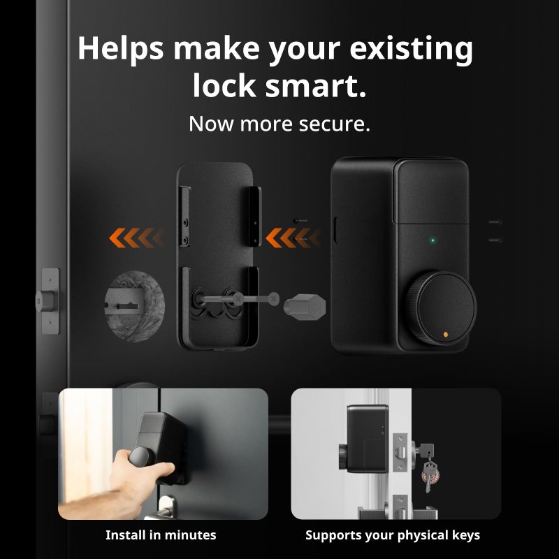 SwitchBot Smart Lock Pro Keyless Entry Door Lock, Smart Deadbolt Retrofit for Existing Deadbolt, No-Drill Install for Renters, Auto-Lock, Add Hub (Sold Separately) for Matter Siri, Alexa & Google - Image 2