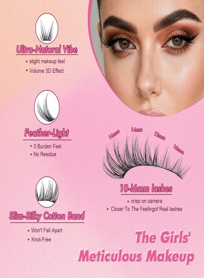 Gosect Lash Extension Kit DIY 300pcs Lash Clusters Eyelash Extension Kit,Individual Lashes Kit with Lash Bond and Seal, Lash Tweezers for Self Use (30D&40D&50D, 300pcs, 10-16mm, Kit) - Image 3