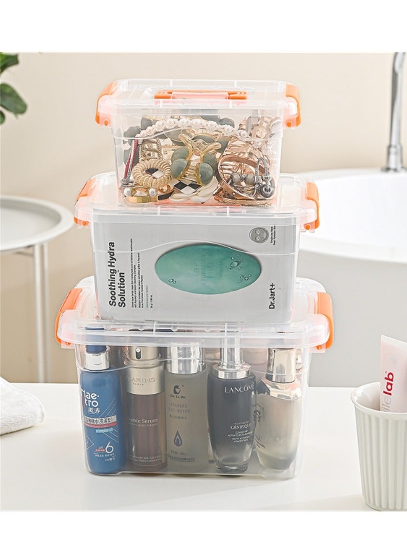 2pcs Plastic Storage Boxes, 27L Clear Stackable Containers With Lockable Lids, Clear Plastic Organizer – Transparent Box Storing Toys, Shoes, Kitchen Items, Snacks, Tools, Medicine - Image 2