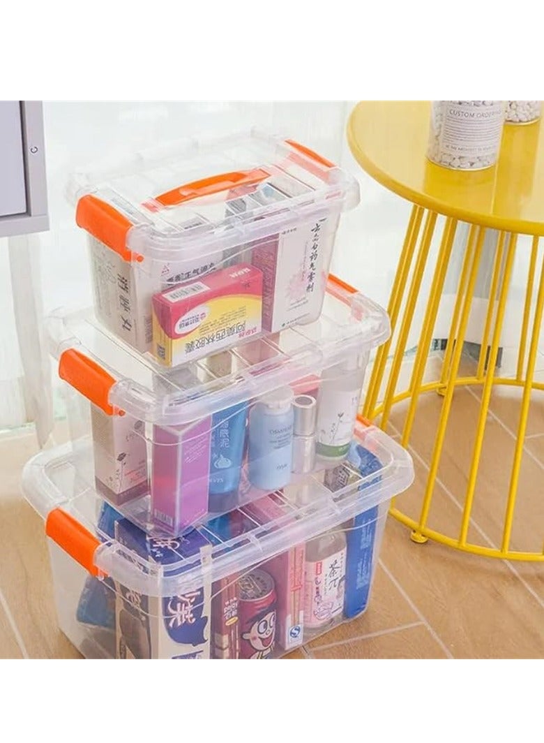 2pcs Plastic Storage Boxes, 27L Clear Stackable Containers With Lockable Lids, Clear Plastic Organizer – Transparent Box Storing Toys, Shoes, Kitchen Items, Snacks, Tools, Medicine - Image 3