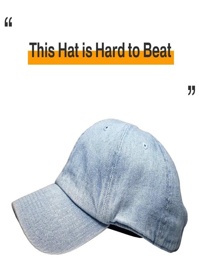 KBETHOS KBE-Classic LDM Classic Washed Cotton Dad Hat Baseball Cap Polo Style Light Denim - Image 5