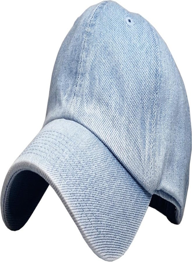KBETHOS KBE-Classic LDM Classic Washed Cotton Dad Hat Baseball Cap Polo Style Light Denim - Image 1
