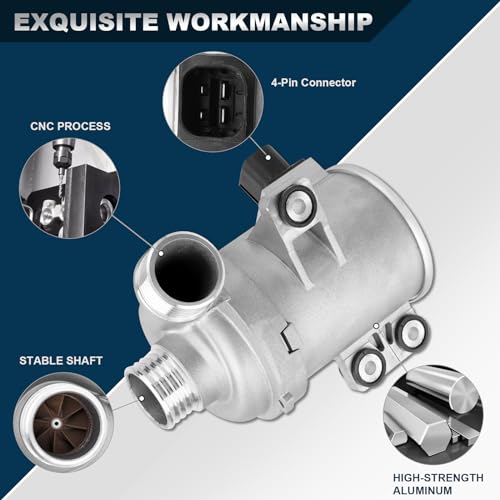 AUTOBABA 11518635089 Electric Engine Water Pump Compatible with BMW F22 F30 F34 F32 F10 F11 F25 F26 F15 E89 E84, 228i 328i 428i 528i Z4 X1 X3 X4 X5, N20B20 Engine L4 2.0L 180 kW OEM# 11517604027 - Image 5