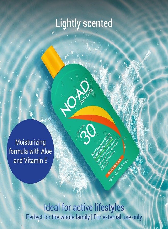 no ad NO-AD SPF 30 Sunscreen Lotion | Broad Spectrum UVA/UVB Protection Water Resistant | Octinoxate & Oxybenzone Free with moisturizing Vitamin E and Aloe 16oz - Image 3