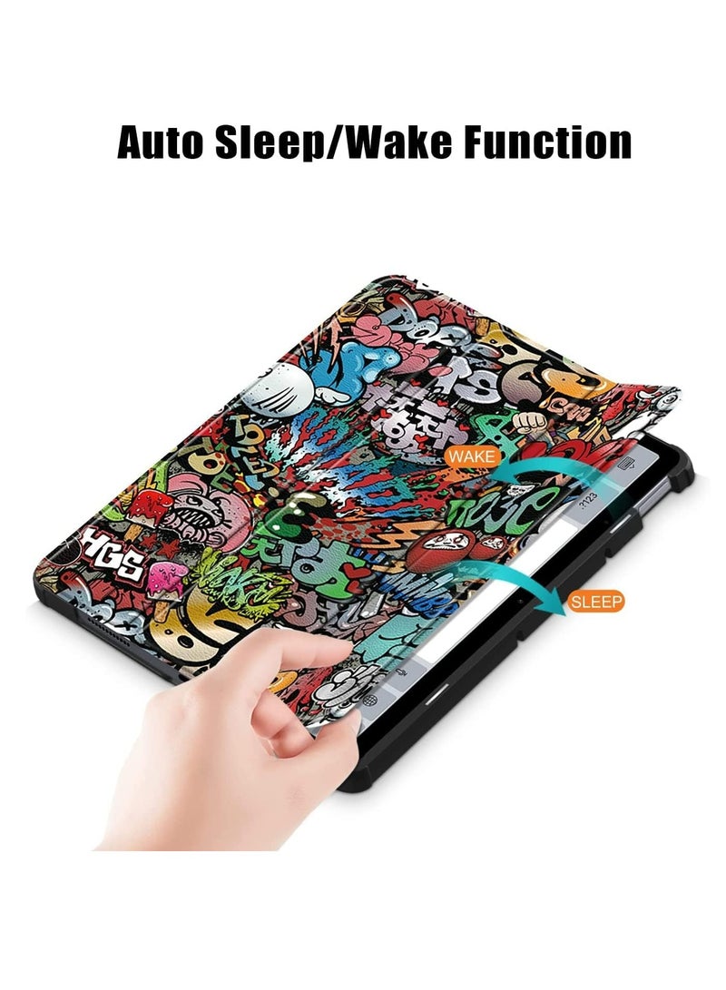 Case for Xiaomi Redmi Pad 10.61 inch Released 2022, Tri fold Slim Lightweight Hard Shell Smart Protective Cover with Multi-Angle Stand (Graffiti) - Image 2