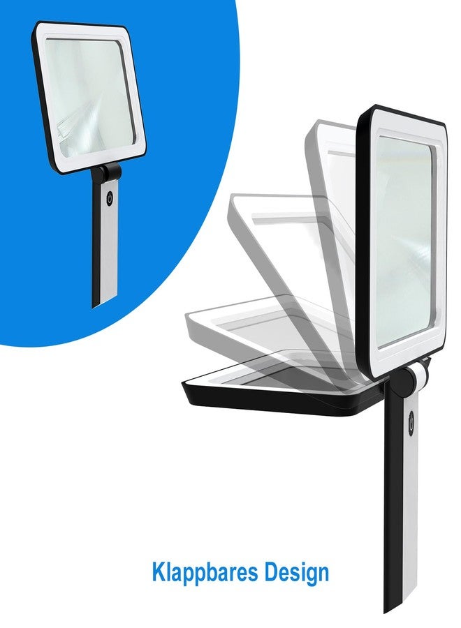 ZHSX 5X Magnifying Glass with Light,Foldable Acrylic Lenses Handheld Magnifying Glass,Lightweight Rectangular Magnifier for Seniors Reading、Close Work、Observe The Stamps - Image 3