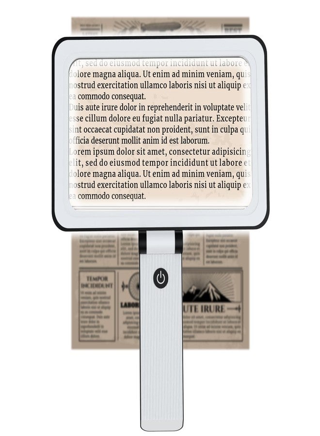 ZHSX 5X Magnifying Glass with Light,Foldable Acrylic Lenses Handheld Magnifying Glass,Lightweight Rectangular Magnifier for Seniors Reading、Close Work、Observe The Stamps - Image 1