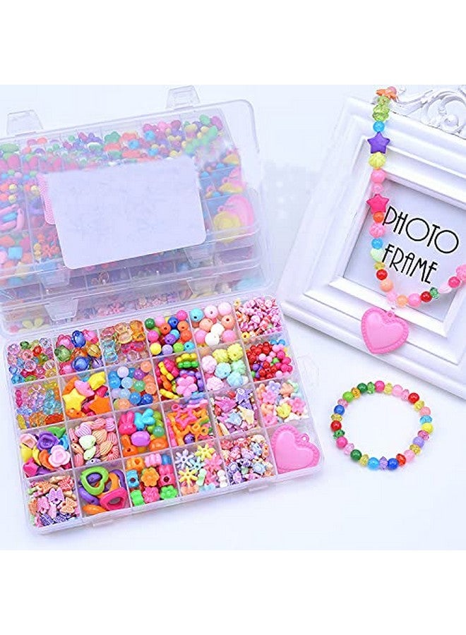 SYGA Plastic Beads for Kids Crafts Children's Jewelry Making Kit DIY Bracelets Necklace Hairband and Rings Craft Kits Birthday for 4, 5, 6, 7-Year-Old Little Girls (DIYBeadsSet-5) Multicolor - Image 1