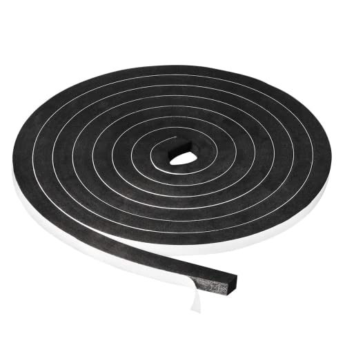 YIJUHOU Window Foam Seal Tape 1/2Inch Wide X 1/2Inch Thick, High Density Self Adhesive Weather Stripping Insulation Door Foam Tape,10 Feet Long - Image 1