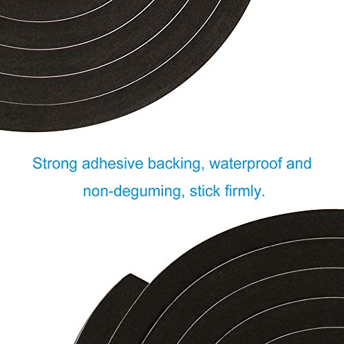 YIJUHOU Window Foam Seal Tape 1/2Inch Wide X 1/2Inch Thick, High Density Self Adhesive Weather Stripping Insulation Door Foam Tape,10 Feet Long - Image 4