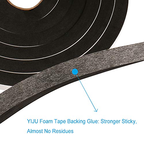 YIJUHOU Window Foam Seal Tape 1/2Inch Wide X 1/2Inch Thick, High Density Self Adhesive Weather Stripping Insulation Door Foam Tape,10 Feet Long - Image 3