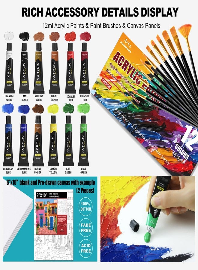AOTEMOON Beechwood Tabletop Easel Set for Painting, 60 Pieces 2-in-1 Art Supplies Specially Tailored for Painting & Sketching, Portable Adjustable Sketchbox Art Easel for Beginners and Art Lovers - Image 5