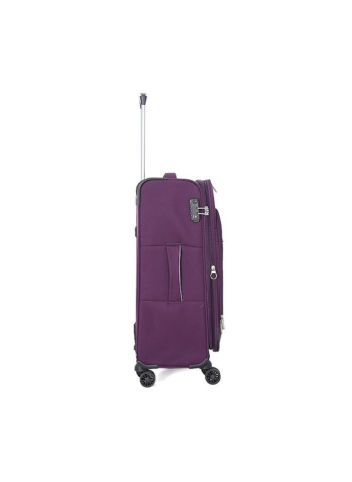 GIORDANO Softside Luggage Trolley Bag 3 Pieces Set With Double Spinner Wheel ,Purple (S-20inch,M-24inch,L-28inch)  - Image 3