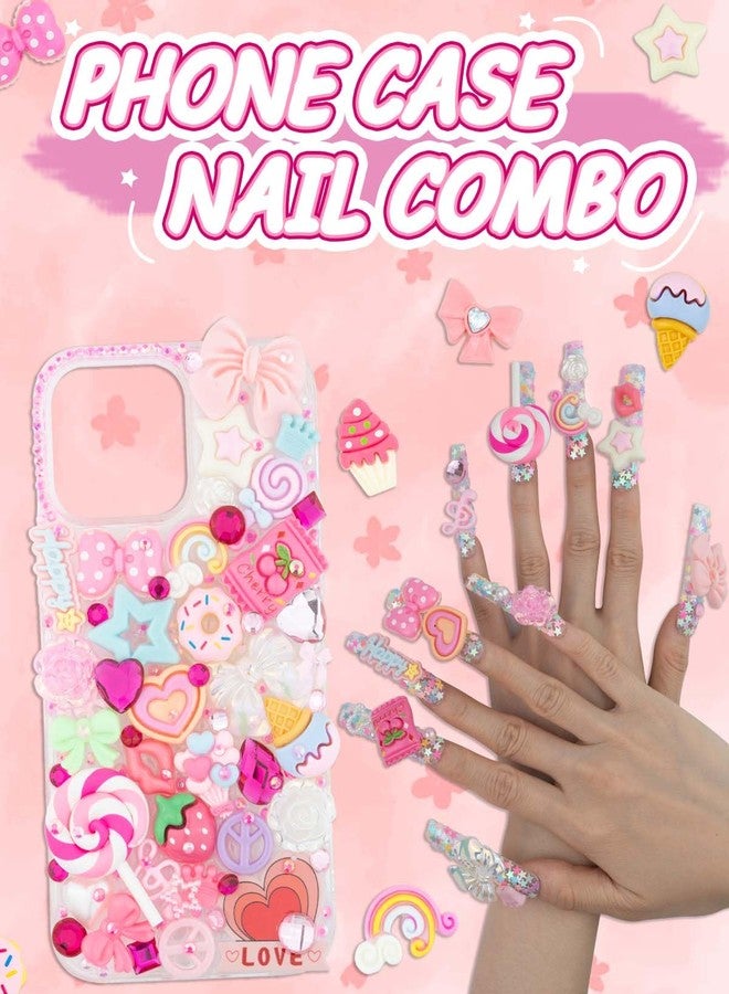 DoDoBeads 1430 Pcs Junk Phone Case Decoration Kit, Charms for Customizing Cases, Kawaii Bow, Letter Beads, Nail Accessories, Flatback Pearls, Rhinestones, Cute Aesthetic Decor for Personalization - Image 5