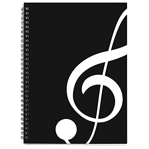MAXCURY Blank Sheet Music Composition Manuscript Staff Paper Art Music Notebook Black 100 Pages 26x19cm (Black) - Image 1
