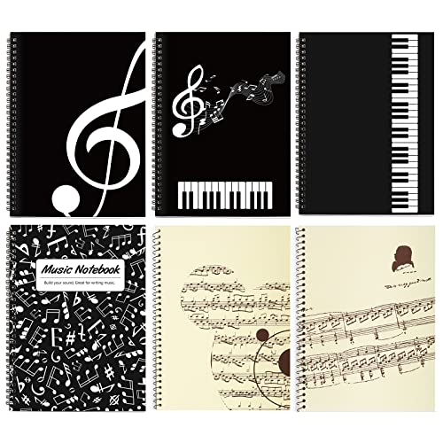 MAXCURY Blank Sheet Music Composition Manuscript Staff Paper Art Music Notebook Black 100 Pages 26x19cm (Black) - Image 5