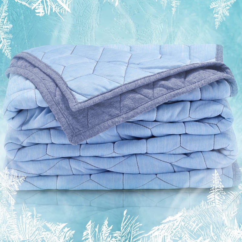 SLEEP ZONE Cooling Blanket for Hot Sleepers Twin Size 60x80 inches DualSided Cool Summer Blanket Lightweight Cozy Bed Couch Throw Blanket Machine Washable BlueBlue