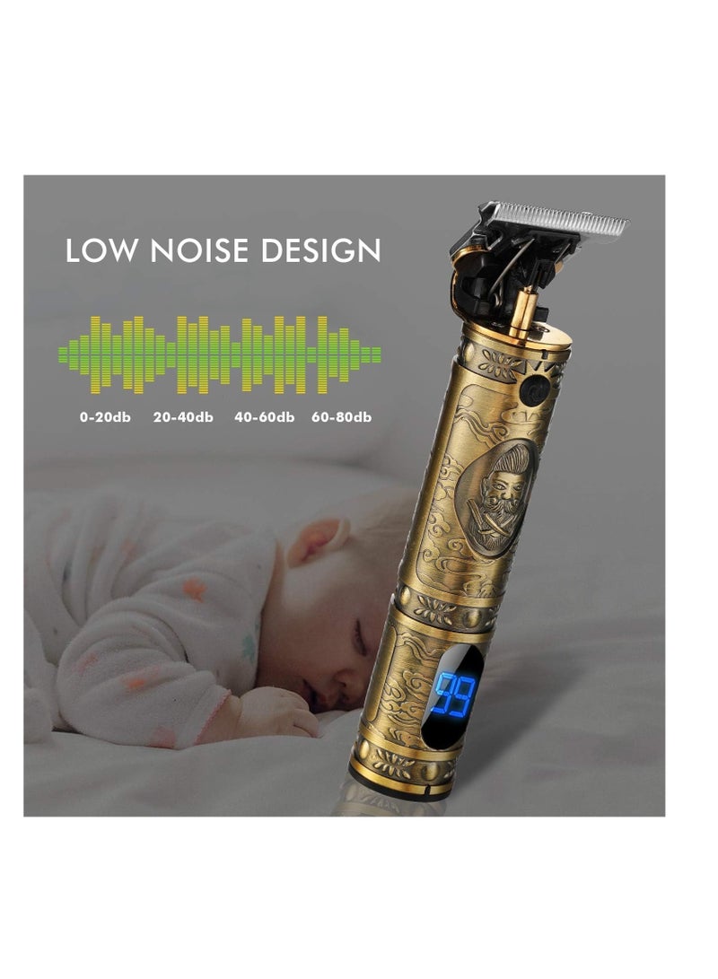 ELTRAZONE Upgraded Hair Trimmer Beard Clippers for Men Professional USB Electric Hair Clippers for Hair Cutting T Blade Gold Trimmers Pro Li Cordless Outliner Zero Gaped Rechargeable - Image 5