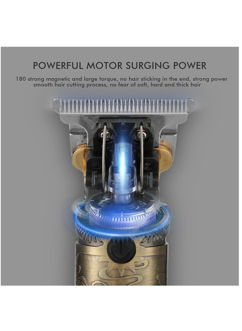 ELTRAZONE Upgraded Hair Trimmer Beard Clippers for Men Professional USB Electric Hair Clippers for Hair Cutting T Blade Gold Trimmers Pro Li Cordless Outliner Zero Gaped Rechargeable - Image 4