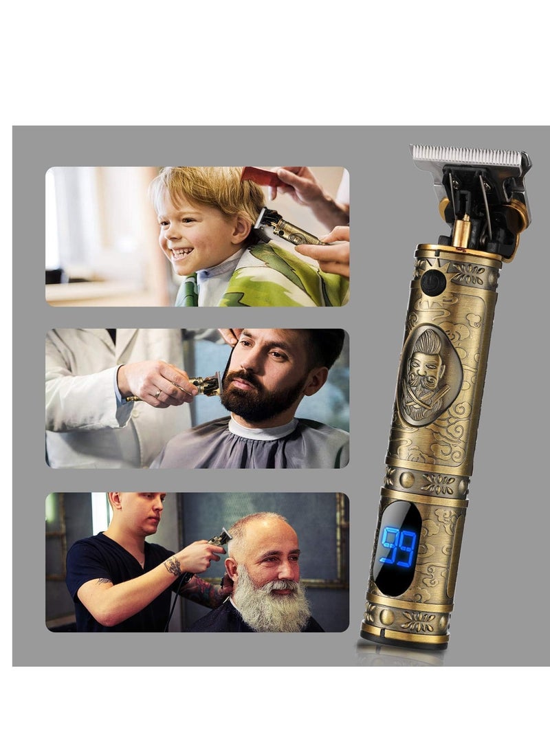 ELTRAZONE Upgraded Hair Trimmer Beard Clippers for Men Professional USB Electric Hair Clippers for Hair Cutting T Blade Gold Trimmers Pro Li Cordless Outliner Zero Gaped Rechargeable - Image 2