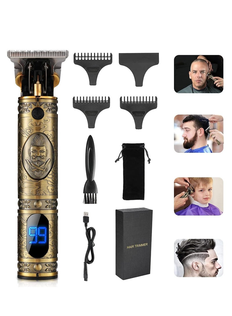 ELTRAZONE Upgraded Hair Trimmer Beard Clippers for Men Professional USB Electric Hair Clippers for Hair Cutting T Blade Gold Trimmers Pro Li Cordless Outliner Zero Gaped Rechargeable - Image 1