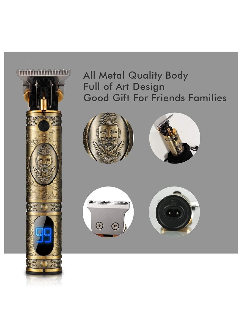 ELTRAZONE Upgraded Hair Trimmer Beard Clippers for Men Professional USB Electric Hair Clippers for Hair Cutting T Blade Gold Trimmers Pro Li Cordless Outliner Zero Gaped Rechargeable - Image 3