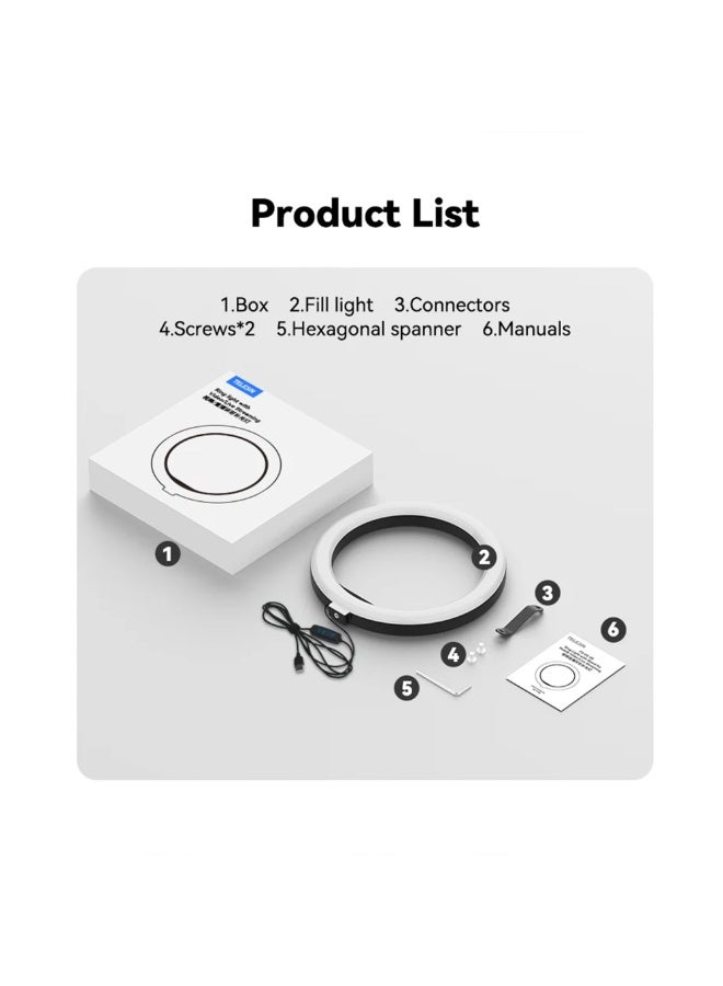 TELESIN 10-Inch Magnetic LED Selfie Ring Light with Phone Mount – Dimmable Fill Light with 1/4" Tripod Interface for YouTube, TikTok, Live Streaming & Overhead Shooting - Image 5