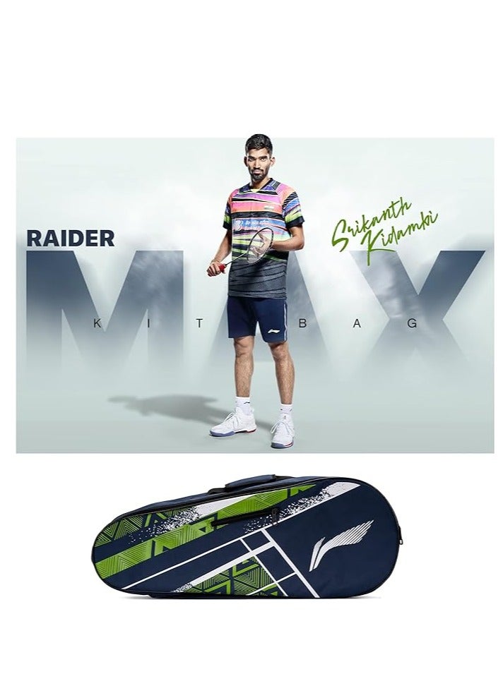 Li-Ning Raider Max Double Zipper Polyester Badminton Kit Bag| Unbreakable Zippers | Easy Mobility | Unisex - Men, Boys, Girls, Women - Image 4