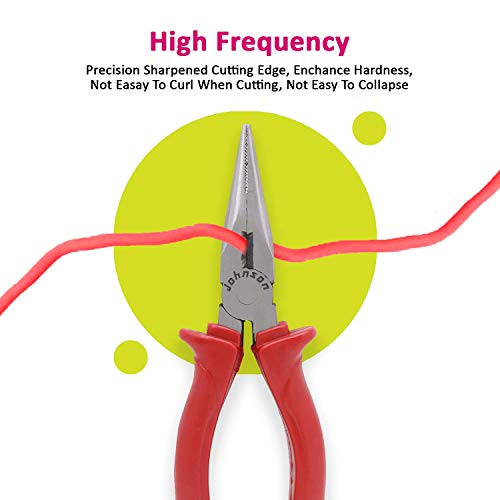 Suzec Johnson Long Nose Single Color Sleeve & Side Cutting Plier Set (Multicolour) - Image 3