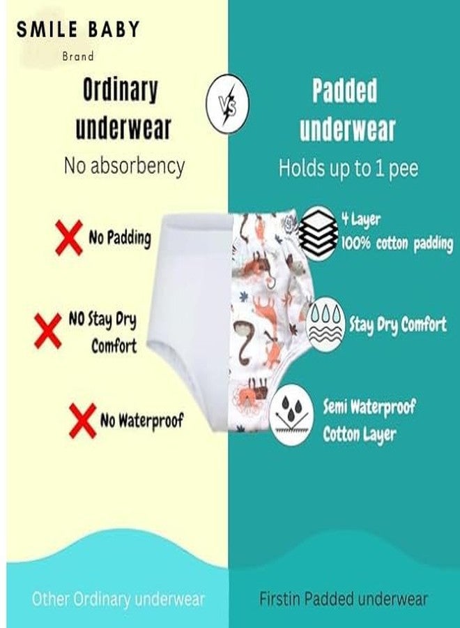 SMILE BABY Unisex-Baby Muslin Cotton Padded Underwear/Potty Training Pant Pack of 2. *(Print Design as per The Availability)* (0-3 Months) Multicolour - Image 4