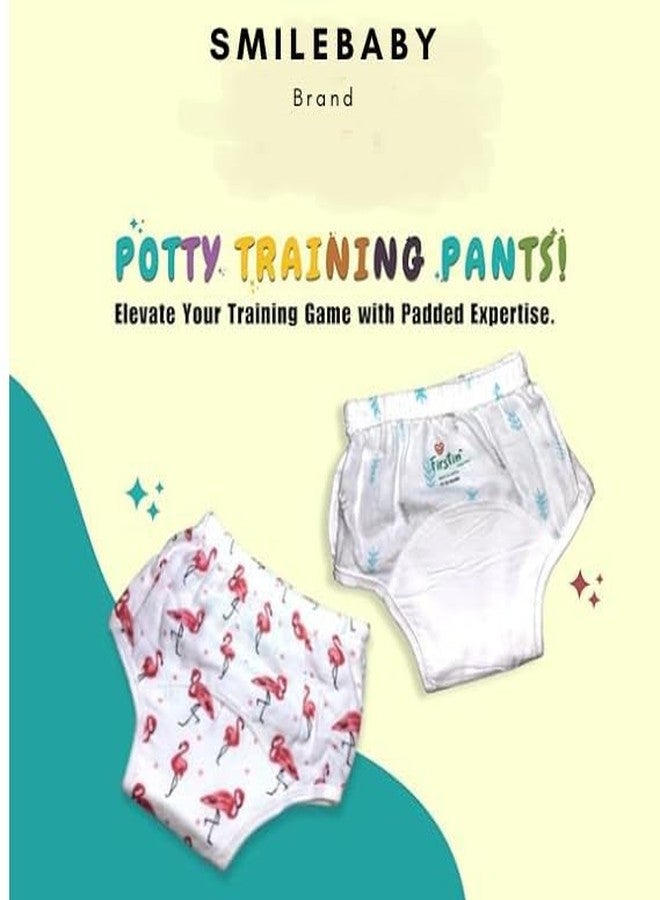 SMILE BABY Unisex-Baby Muslin Cotton Padded Underwear/Potty Training Pant Pack of 2. *(Print Design as per The Availability)* (0-3 Months) Multicolour - Image 2