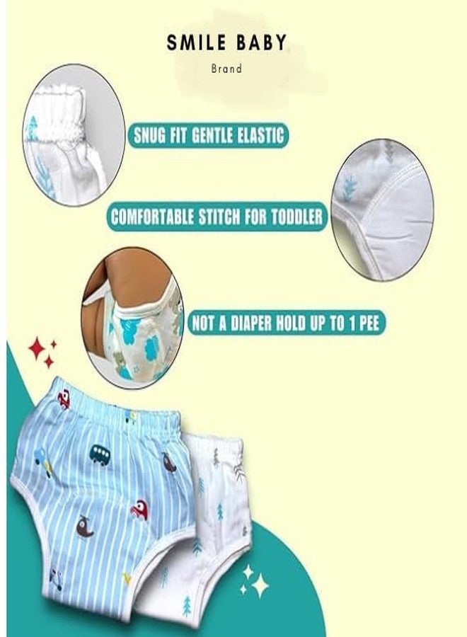 SMILE BABY Unisex-Baby Muslin Cotton Padded Underwear/Potty Training Pant Pack of 2. *(Print Design as per The Availability)* (0-3 Months) Multicolour - Image 3