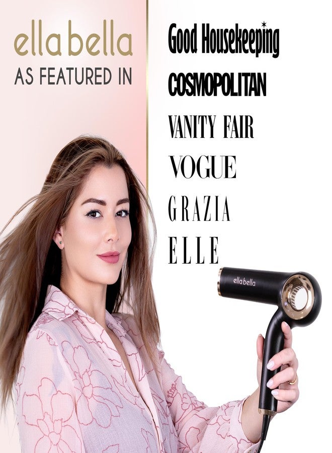 ELLA BELLA® Professional Ionic Hair Dryer (Foldable) • Negative Ion Blow Dryer • Perfect for Travel • Intelligent Heat Control & Rapid Drying Speeds • Lightweight Design • Low Noise Technology - Image 2