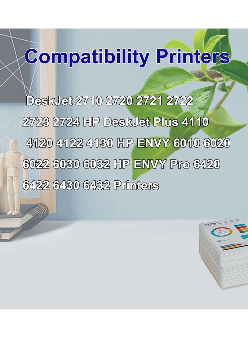 استبدال لـ 305 XL متوافق مع طابعات DeskJet 2720 و 2710 و 2700 و 2730 و 4100 (خرطوشة سوداء واحدة، خرطوشة ملونة واحدة) - Image 2