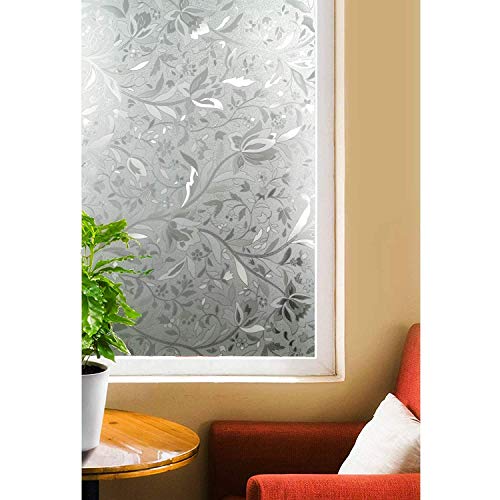 Elton 3D Window Films Privacy Film Self Adhesive Decorative Film for Bathroom Door Window Heat Control Anti UV (Lotus Flower) 16 x 144 inches - Image 2