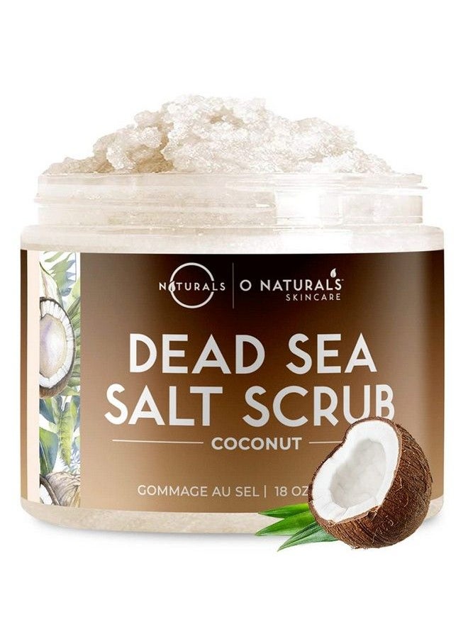 O Naturals Exfoliating Coconut Oil Dead Sea Salt Deepcleansing Face & Body Scrub. Anticellulite Tones Helps Oily Skin Acne Ingrown Hairs & Dead Skin Remover. Essential Oils Sweet Almond 18Oz  - Image 2