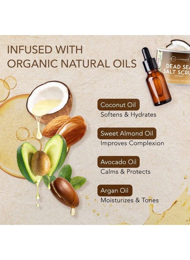 O Naturals Exfoliating Coconut Oil Dead Sea Salt Deepcleansing Face & Body Scrub. Anticellulite Tones Helps Oily Skin Acne Ingrown Hairs & Dead Skin Remover. Essential Oils Sweet Almond 18Oz  - Image 5
