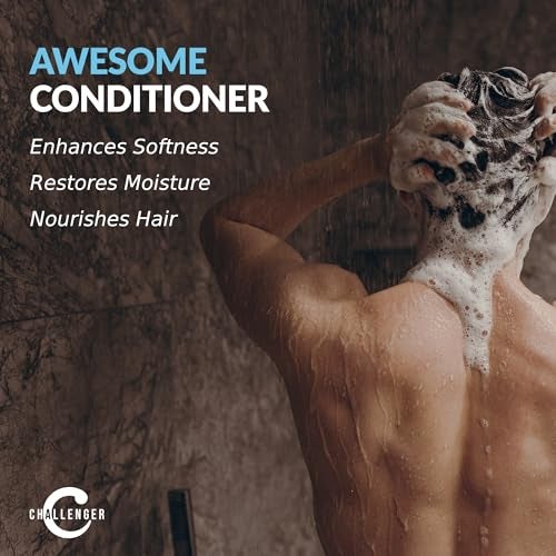 Challenger Tea Tree Shampoo & Peppermint Conditioner Combo | Men's Shower Product | For Itchy & Dry Scalp | Removes Dirt & Oils | Argan Oil, Biotin | Artificial Color Free | 2x 16oz - Image 3