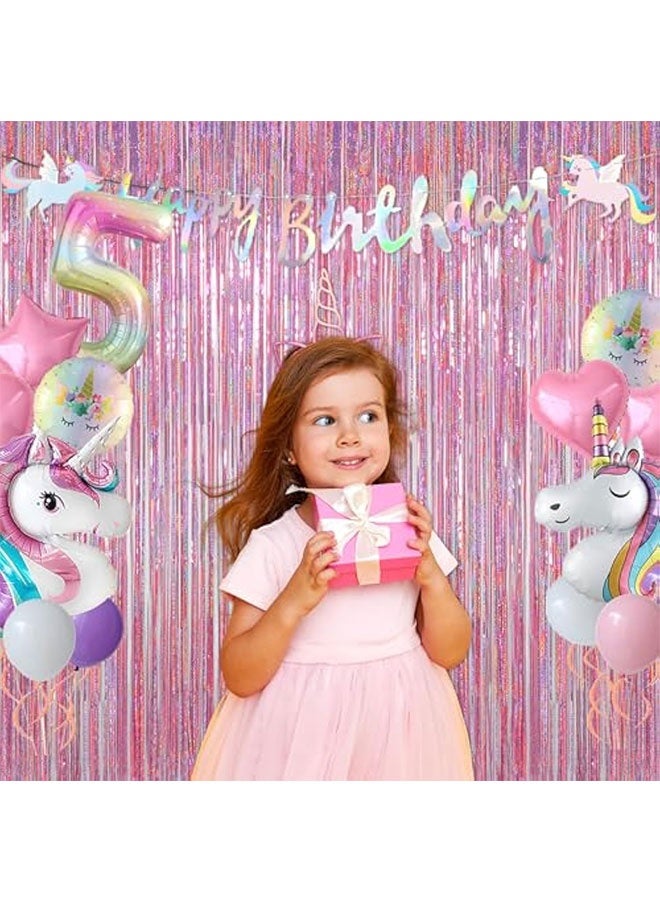 Pink Tinsel Foil Curtains Backdrop, 3.28 ft x 6.56 ft Sparkle Metallic Foil Curtains for Unicorn Mermaid Princess Party Photo Background Decoration, 2 Pack - Image 3