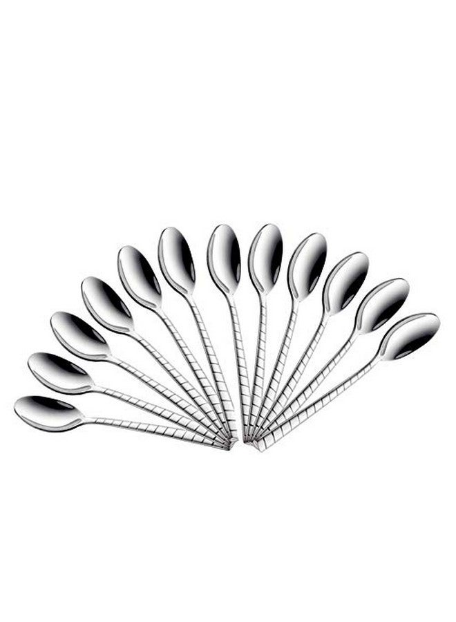 SHAPES Zack Premium Stainless Steel Tea Spoon Set of 12 Pieces | Tea Spoon, Spoon, Rust-Resistant, Dishwasher Safe, Elegant Design - Image 1