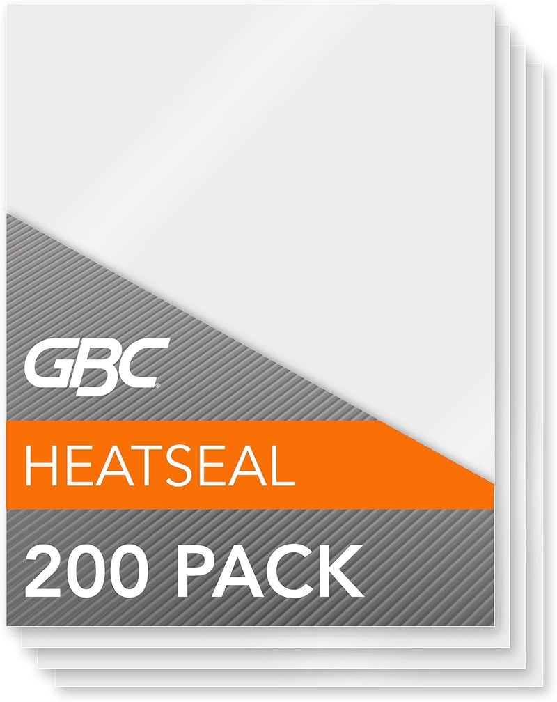 GBC Laminating Sheets Thermal Laminating Pouches Letter Size 3mil HeatSeal Crystal Clear 200 Pack 3202062