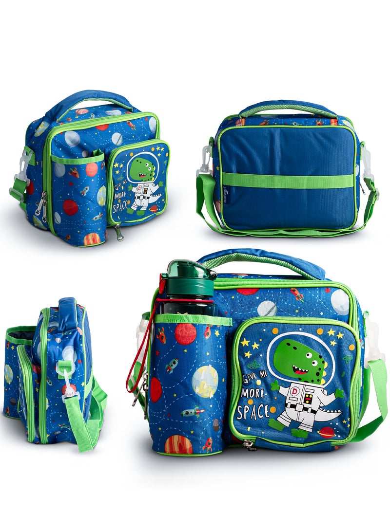 Baybee Insulated Lunch Bag for Kids, Lightweight Kids Lunch Bag for School with Bottle Holder & Carry Handle | Travel Lunch Bag for Toddlers Childrens for Age 3+ Years (Dinosaur) - Image 1